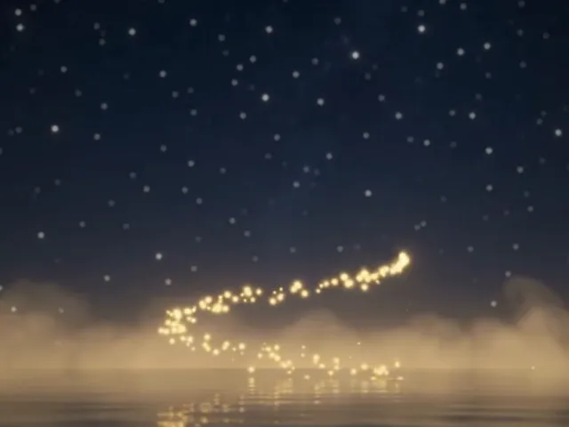 Céu estrelado sobre a névoa