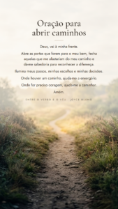 Oração curta para abrir caminhos em arte vertical para celular, Entre o Verbo e o Véu